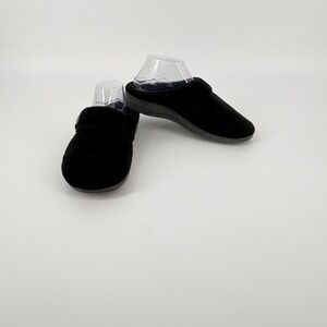 Vionic Sadie Black Terry Cloth Adjustable Mule Slippers Womens 9 Orthopedic 361